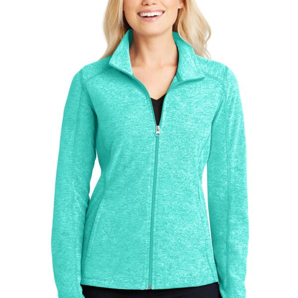 ++Ladies Heather Microfleece Full Zip Jacket Thumbnail